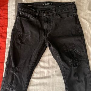 Hollister stacked skinny black jeans